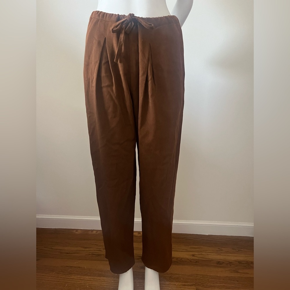 Old Friends Brown Tencel Pants, Made in USA